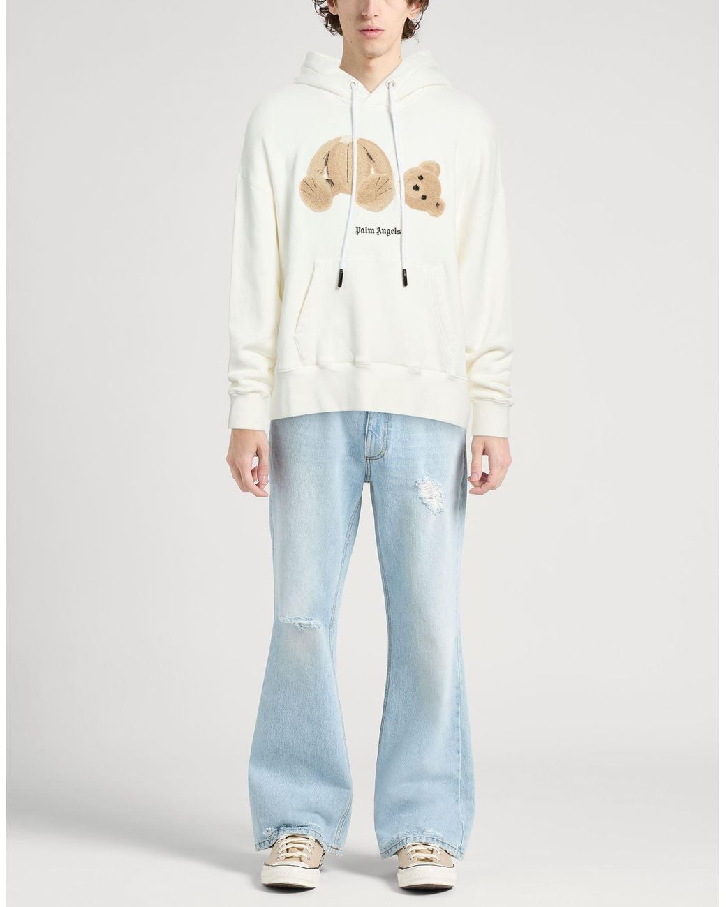 Palm Angels White Sweatshirt Cotton for men