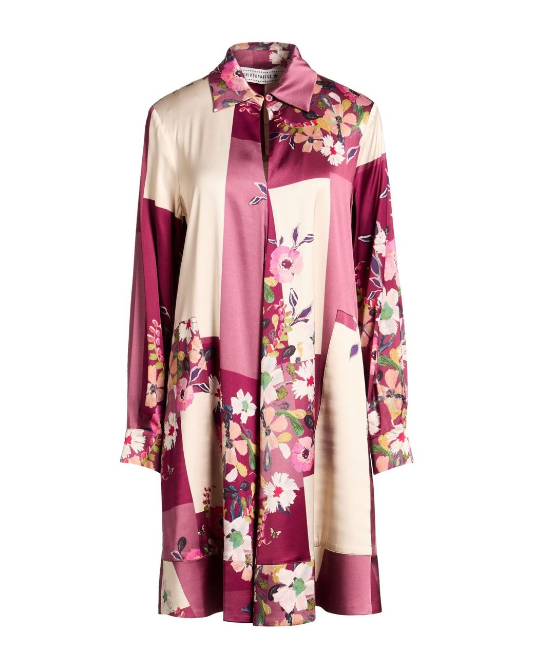 Shirtaporter Red Mauve Mini Dress Viscose, Elastane