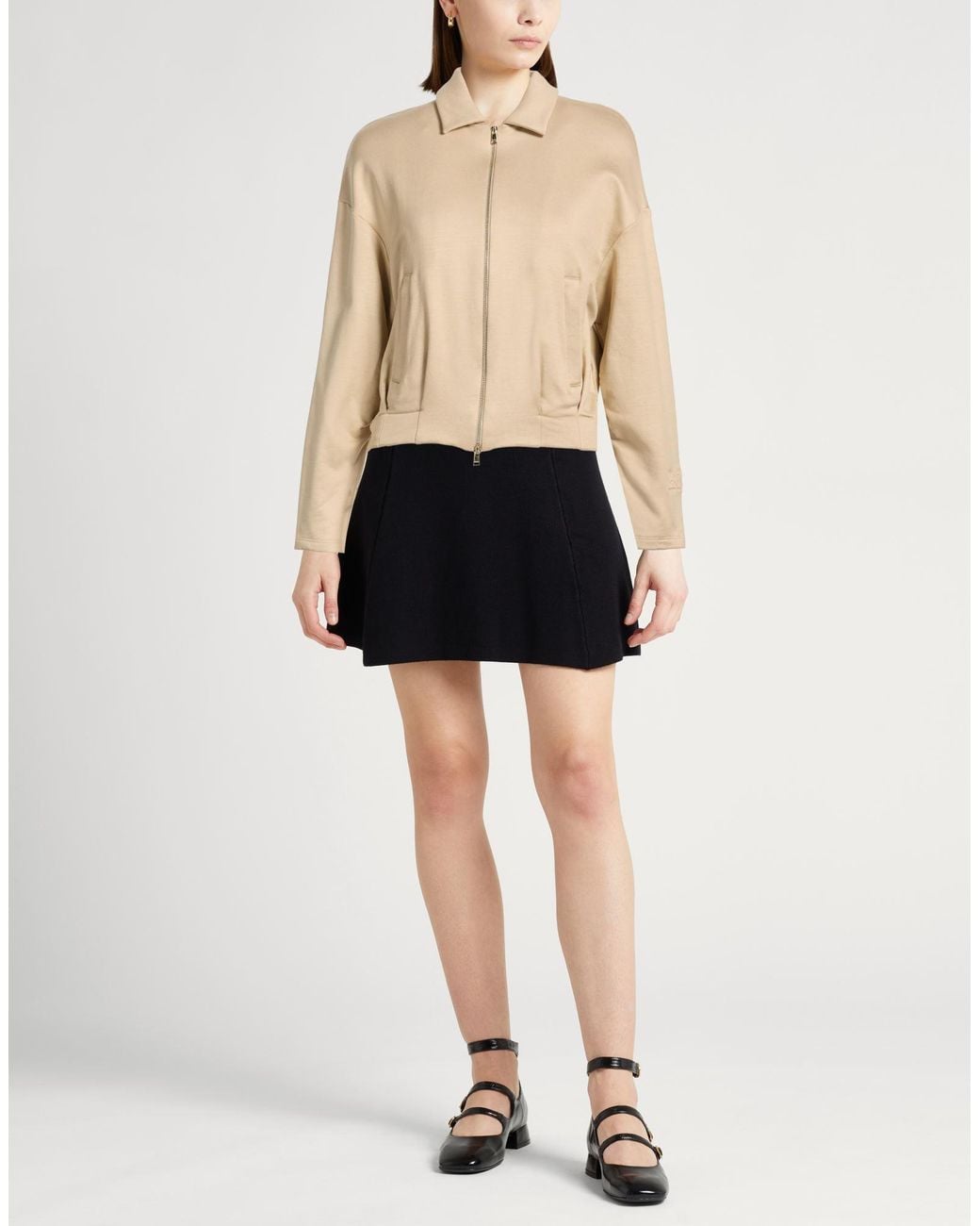 Max Mara Natural Sweatshirt Silk, Cotton, Elastane