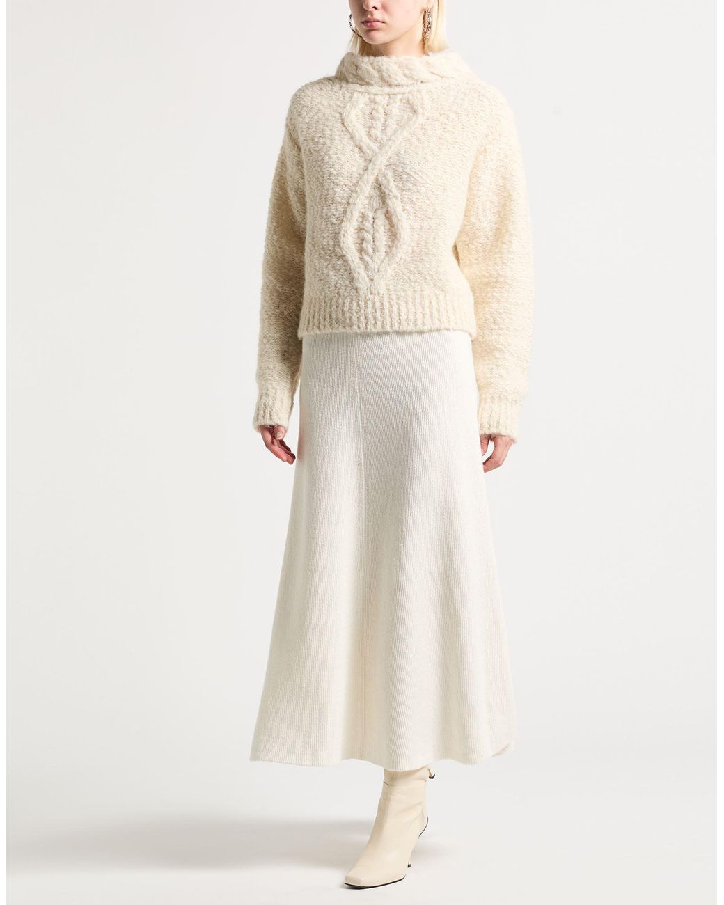 Isabel Marant White Turtleneck Alpaca Wool, Polyamide