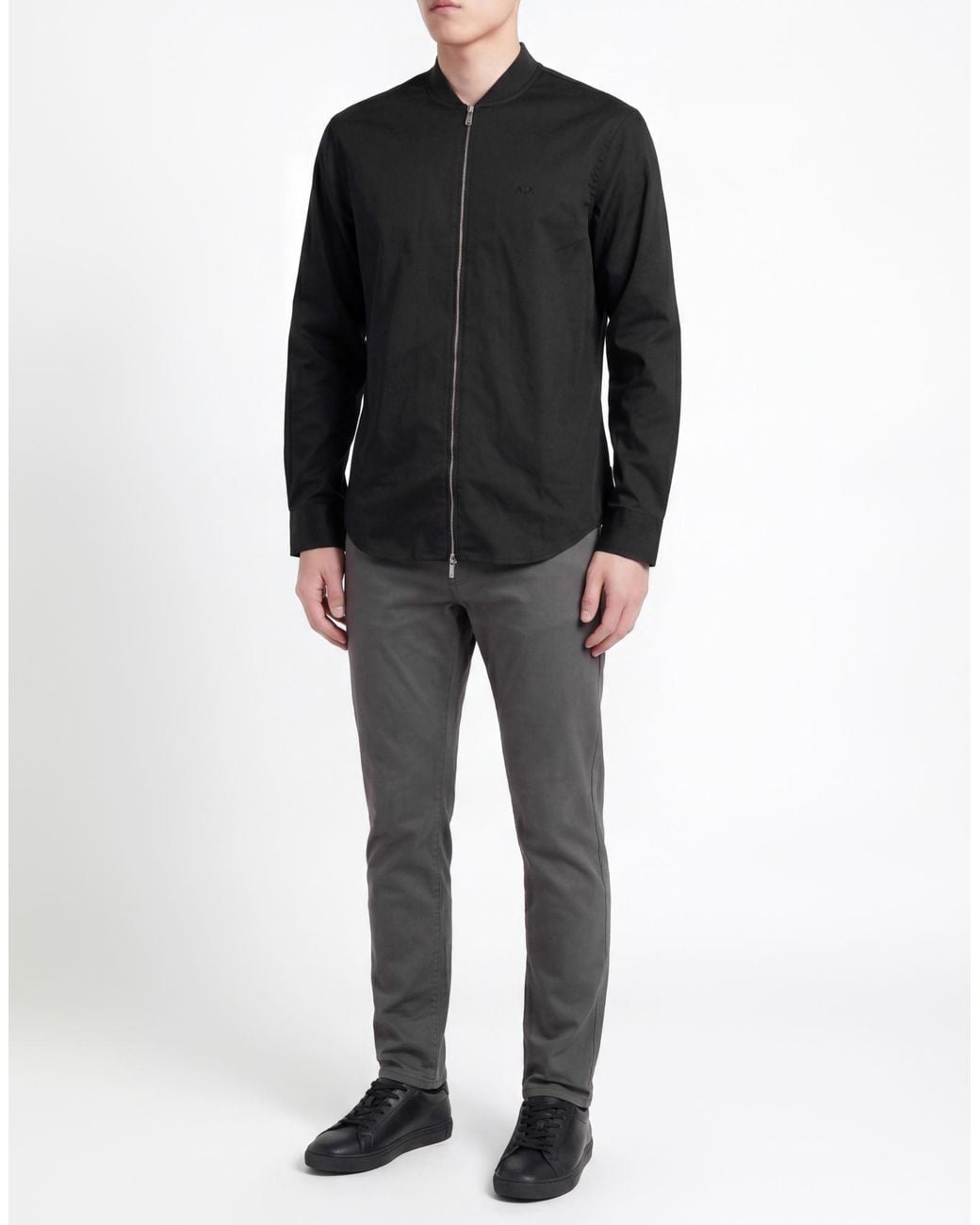 ARMANI EXCHANGE Black Shirt Cotton, Elastane for men