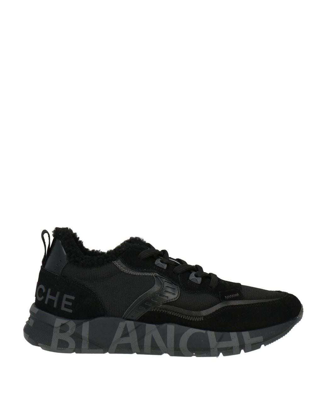 Voile Blanche Black Sneakers Leather, Textile Fibers for men