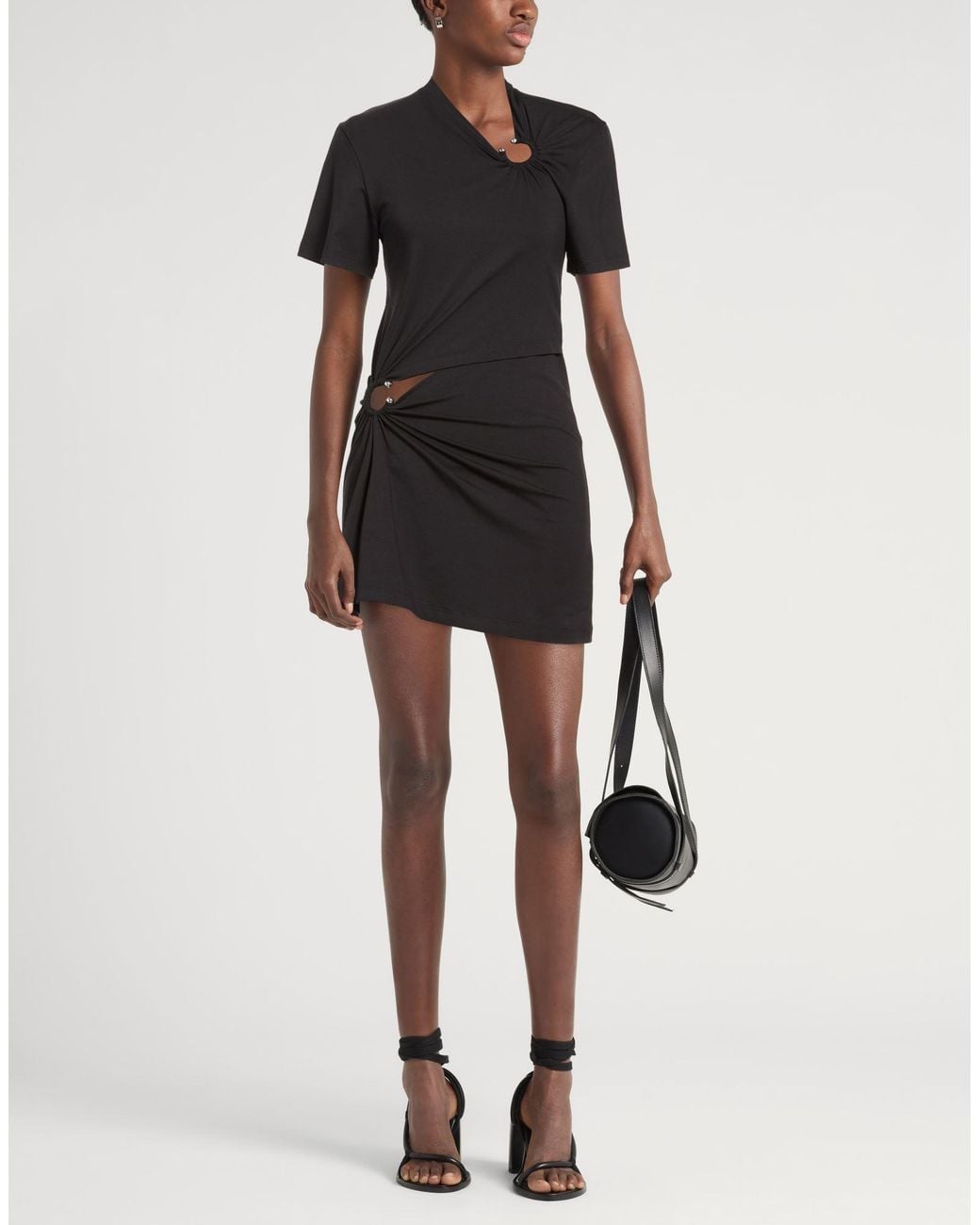 Rabanne Black Mini Dress Cotton, Elastane