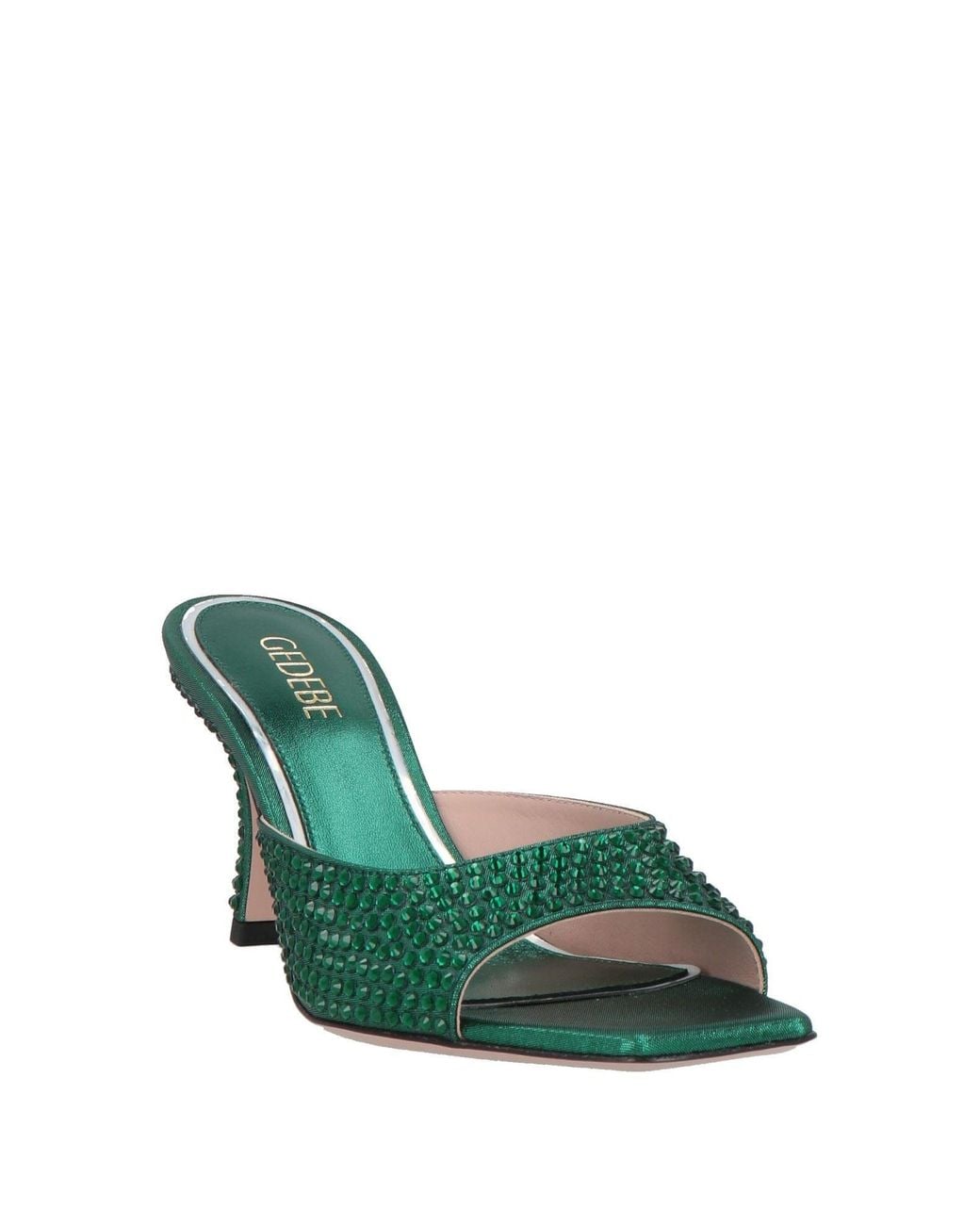 Gedebe Green Sandals Textile Fibers