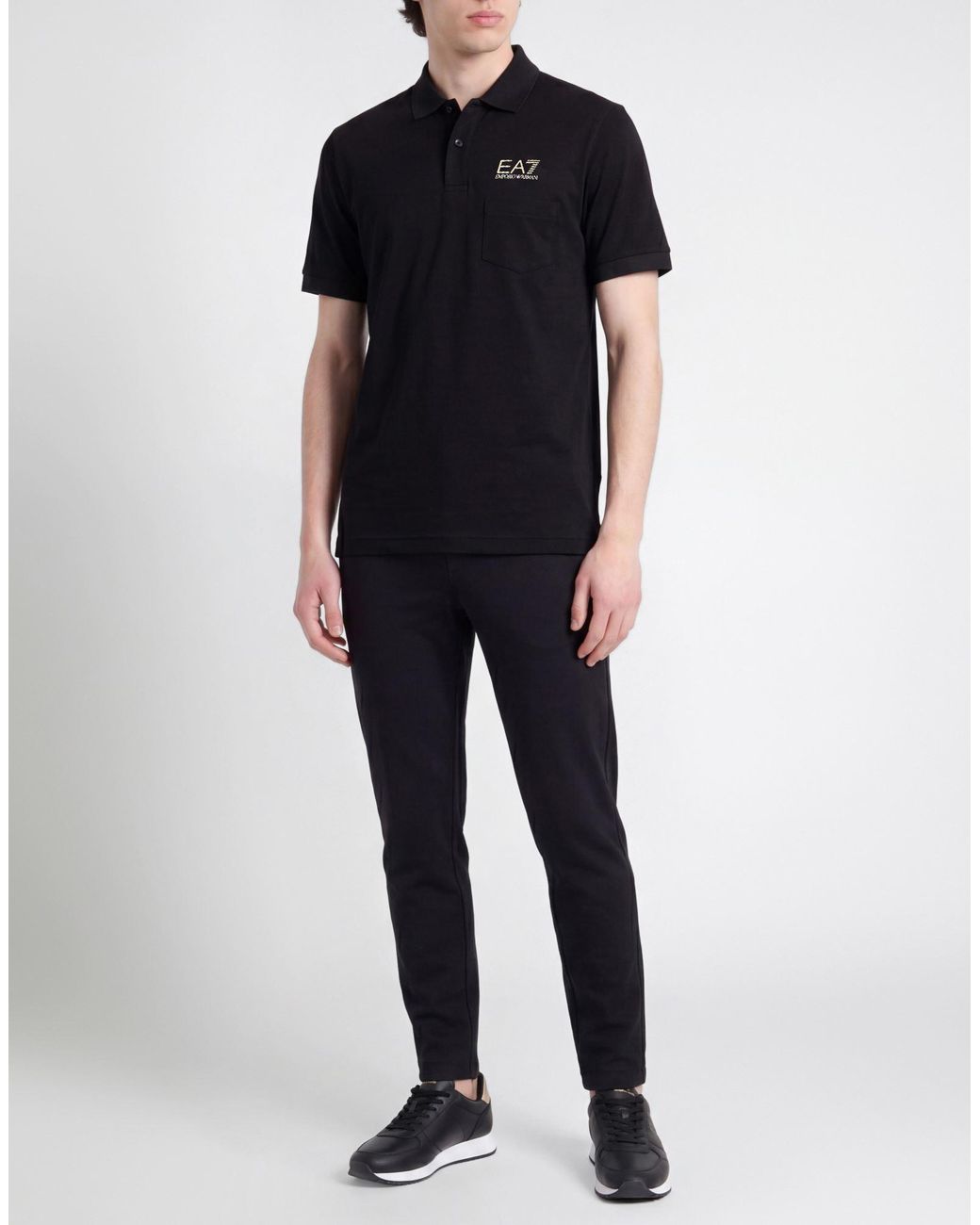 EA7 Black Polo Shirt for men