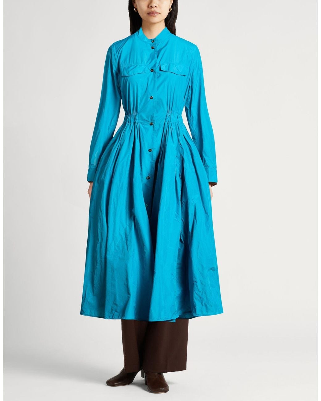 Herno Blue Azure Overcoat & Trench Coat Polyester
