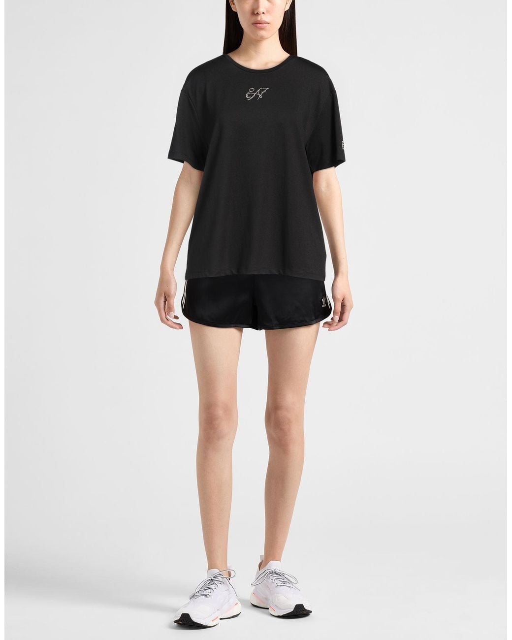 EA7 Black T-Shirt Polyester, Elastane