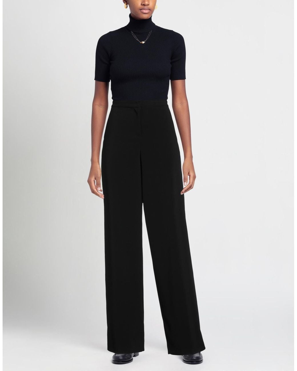 Pinko Black Pants Polyester, Elastane