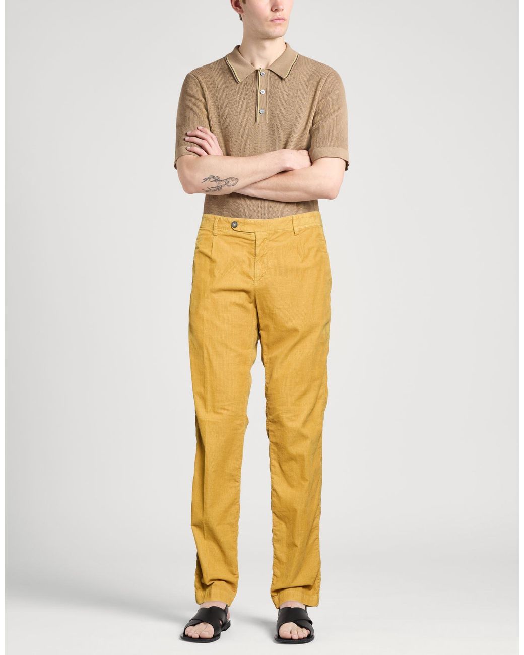 Massimo Alba Yellow Pants Cotton for men
