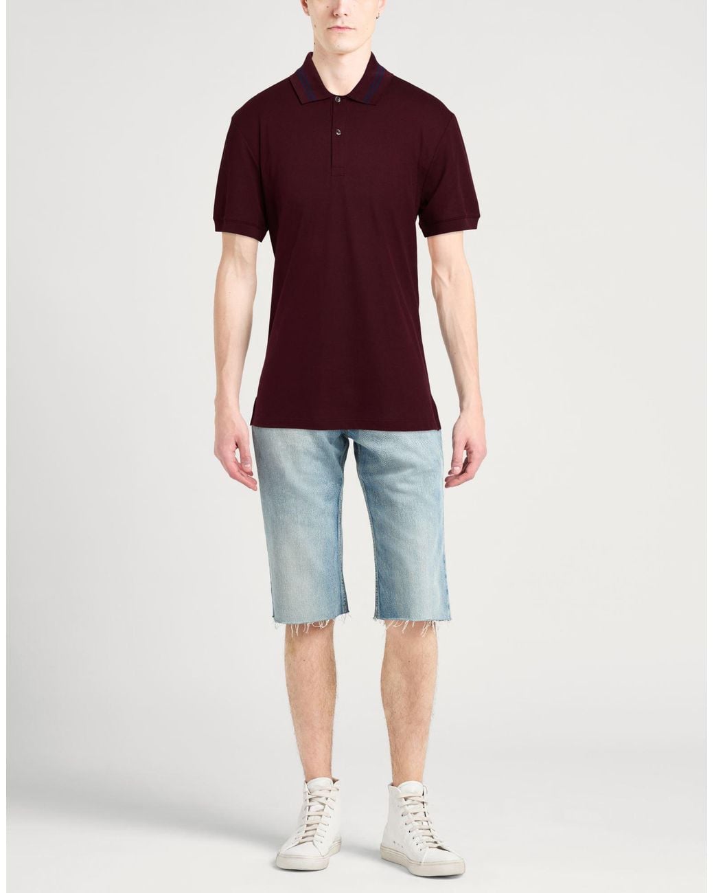 McQueen Red Burgundy Polo Shirt Cotton for men