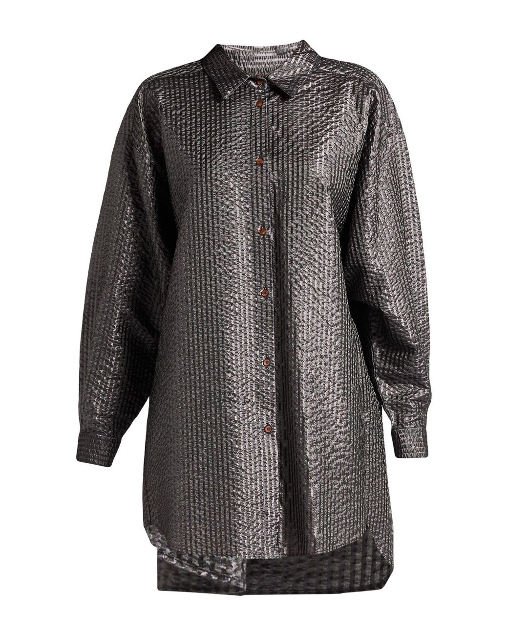 Alysi Gray Shirt Viscose, Polyester, Metallic Fiber