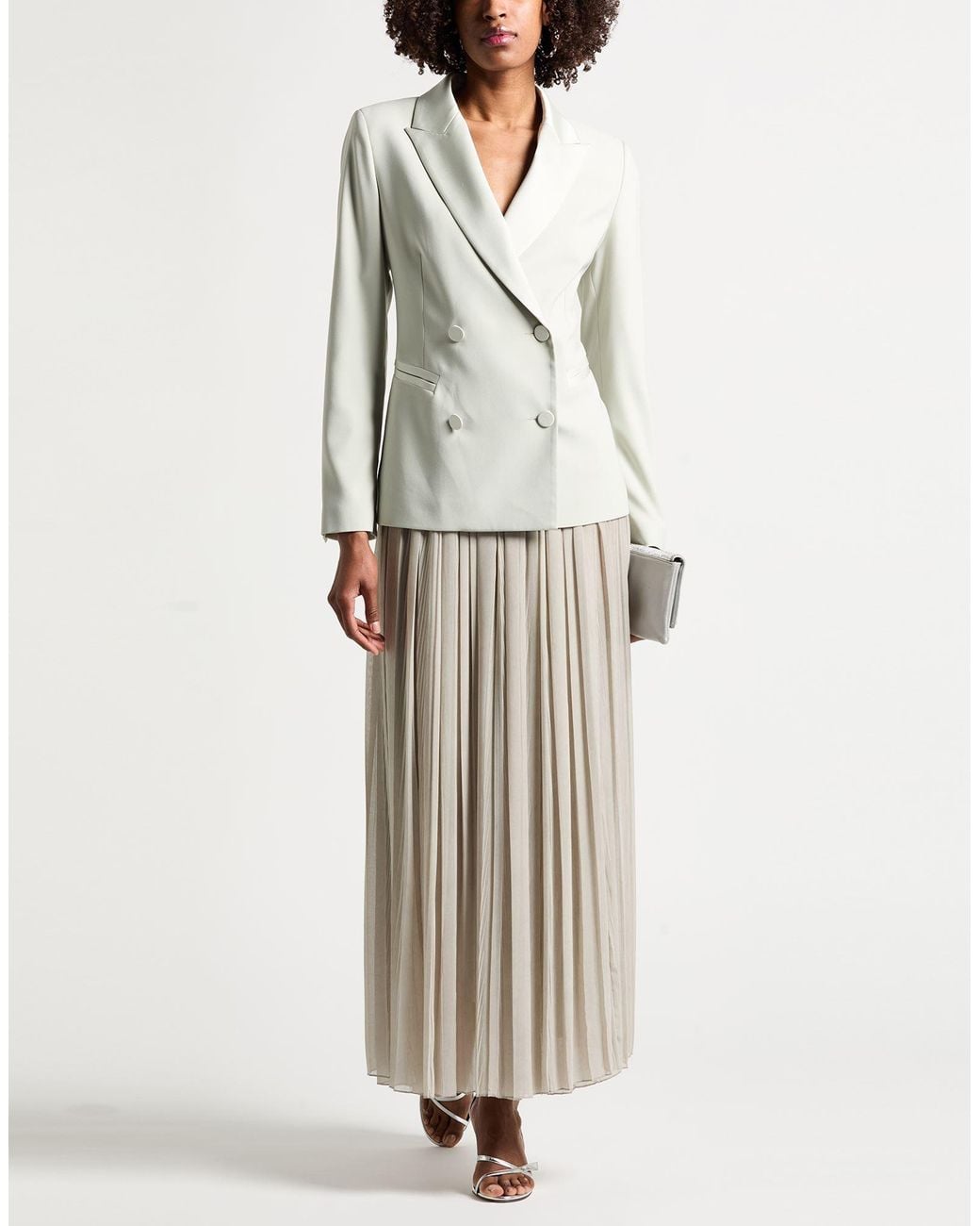 D.exterior White Blazer Polyester, Elastane