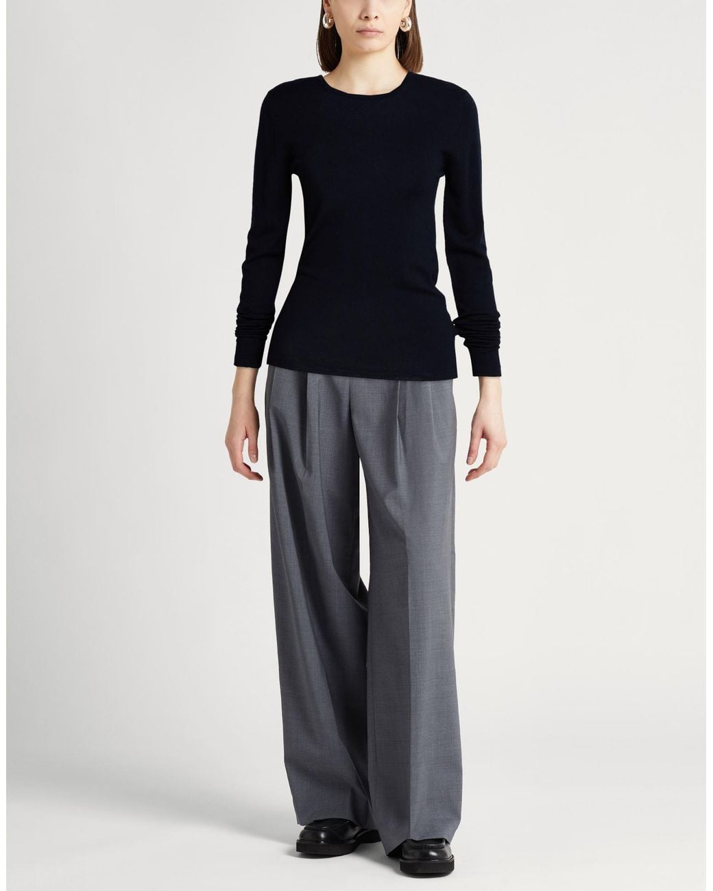 120% Lino Blue Midnight Sweater Merino Wool
