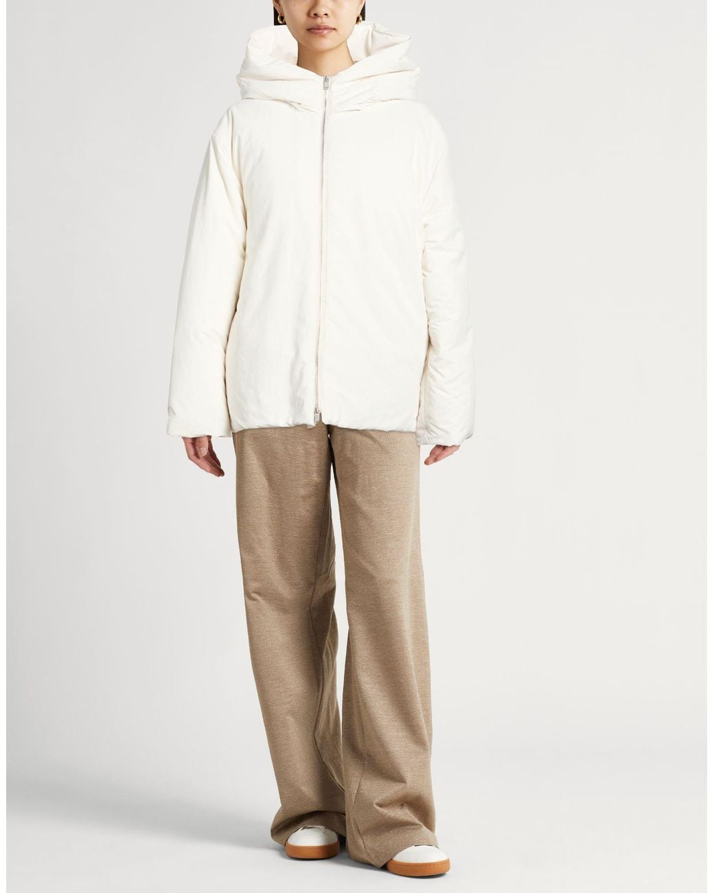 Jil Sander White Ivory Puffer Cotton