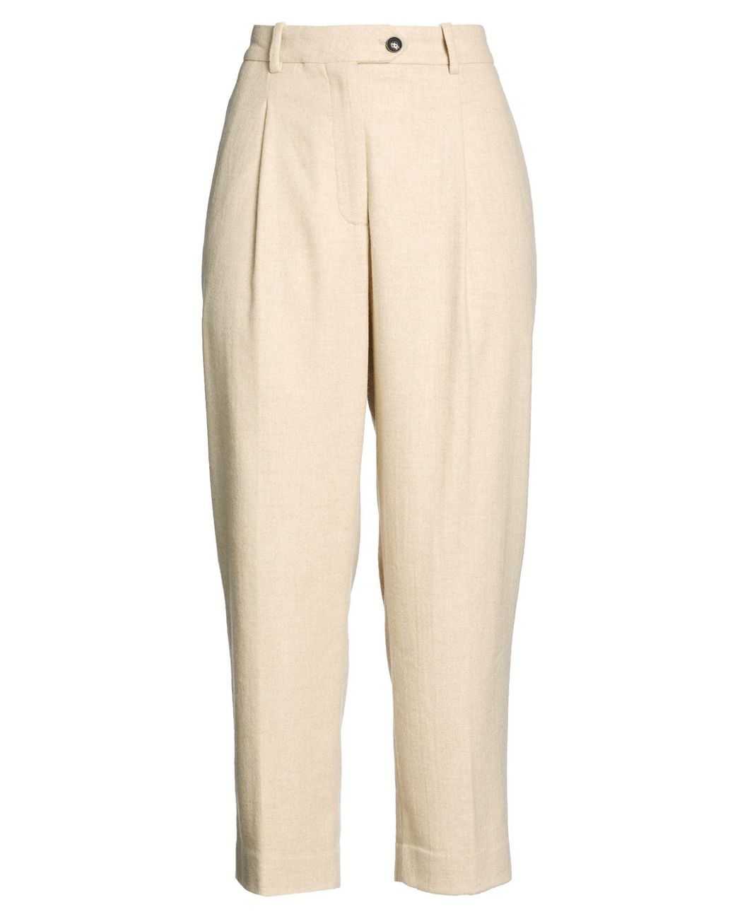 Circolo 1901 Natural Pants Wool, Polyamide, Cashmere, Elastane
