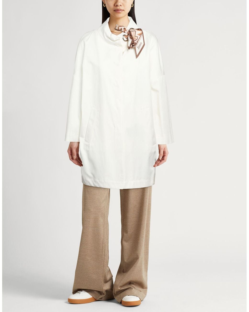 Herno White Rain Collection Overcoat & Trench Coat Cotton