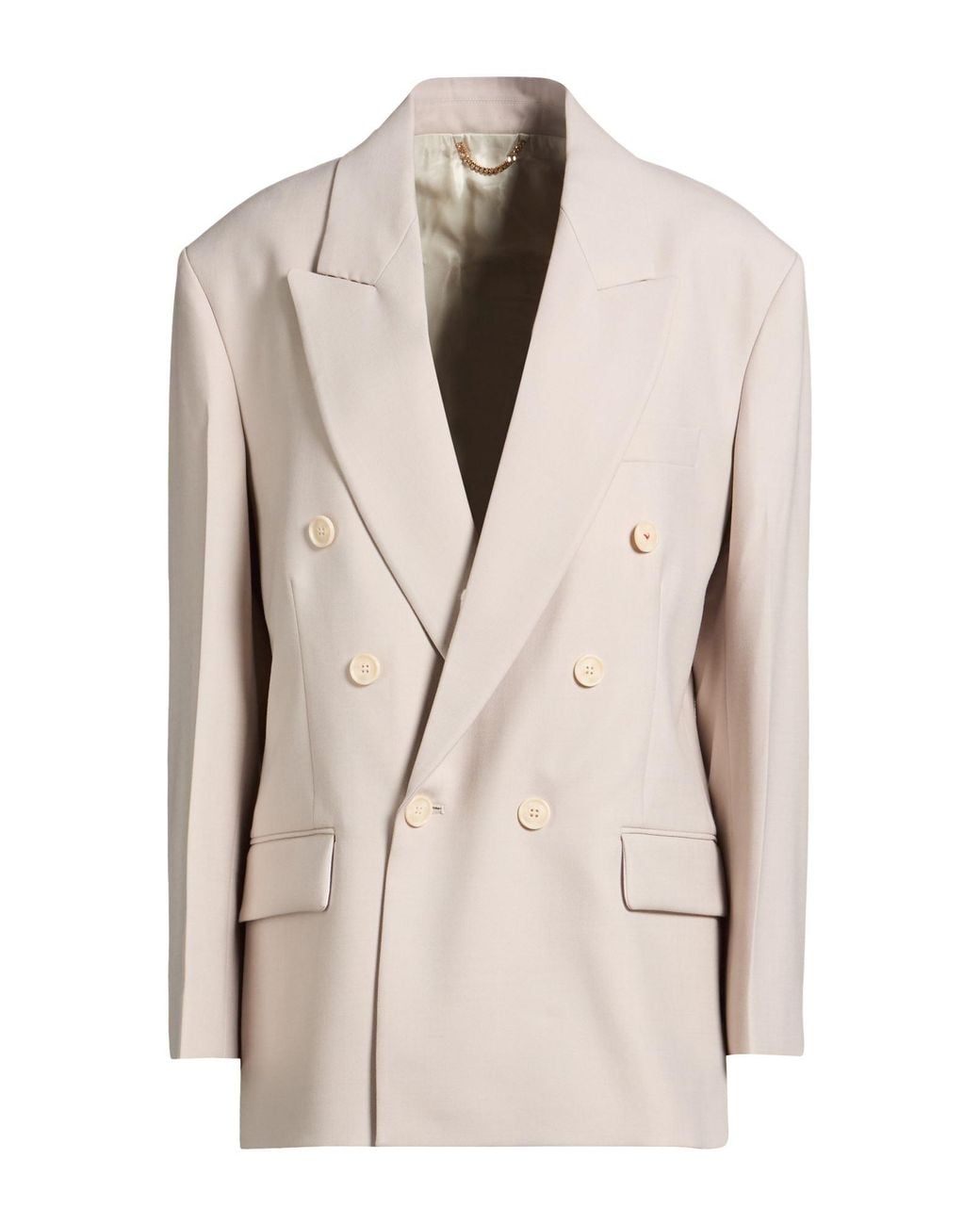 Victoria Beckham Natural Light Blazer Polyester, Virgin Wool, Elastane