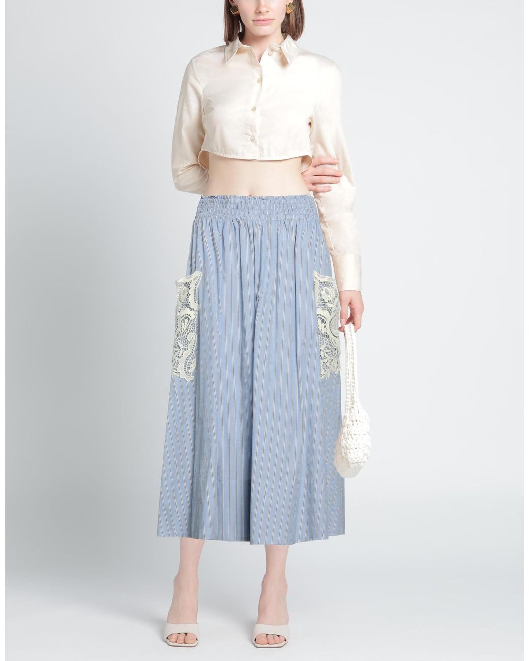 Twinset Blue Midi Skirt