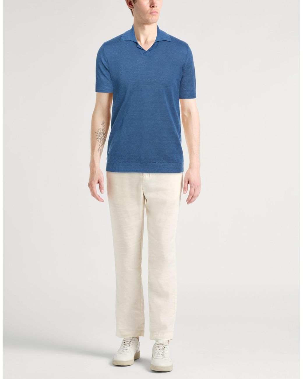 Roberto Collina Blue Sweater Linen for men