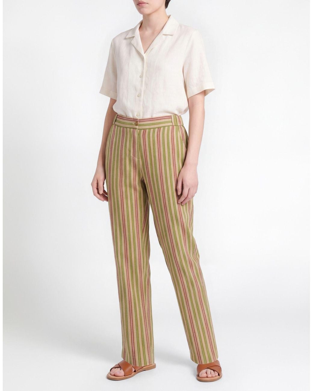 Ottod'Ame Natural Pants Linen, Cotton, Polyester
