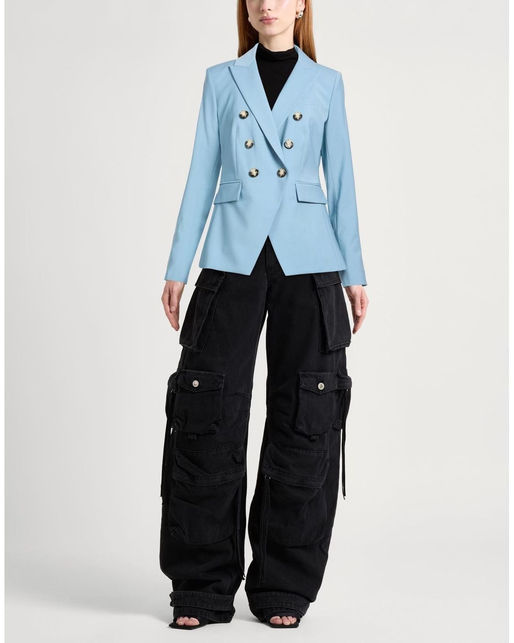 Veronica Beard Blue Blazer Wool, Polyamide, Elastane