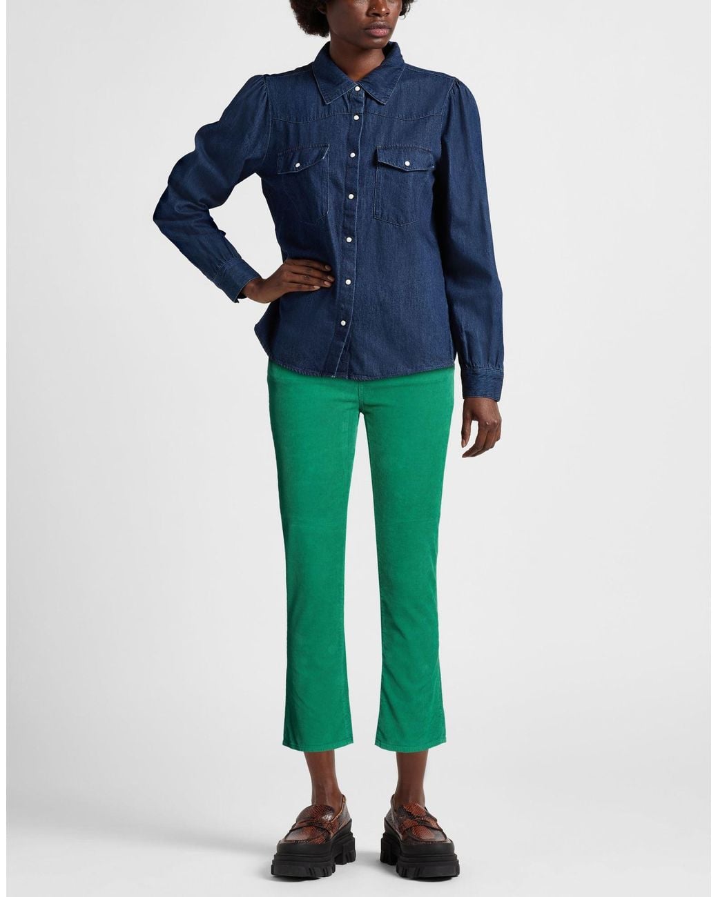 Department 5 Green Pants Cotton, Elastane