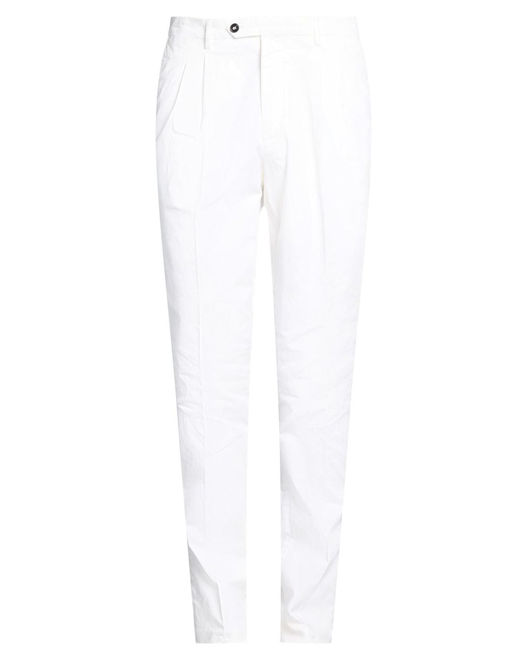 Drumohr White Pants Cotton, Elastane for men