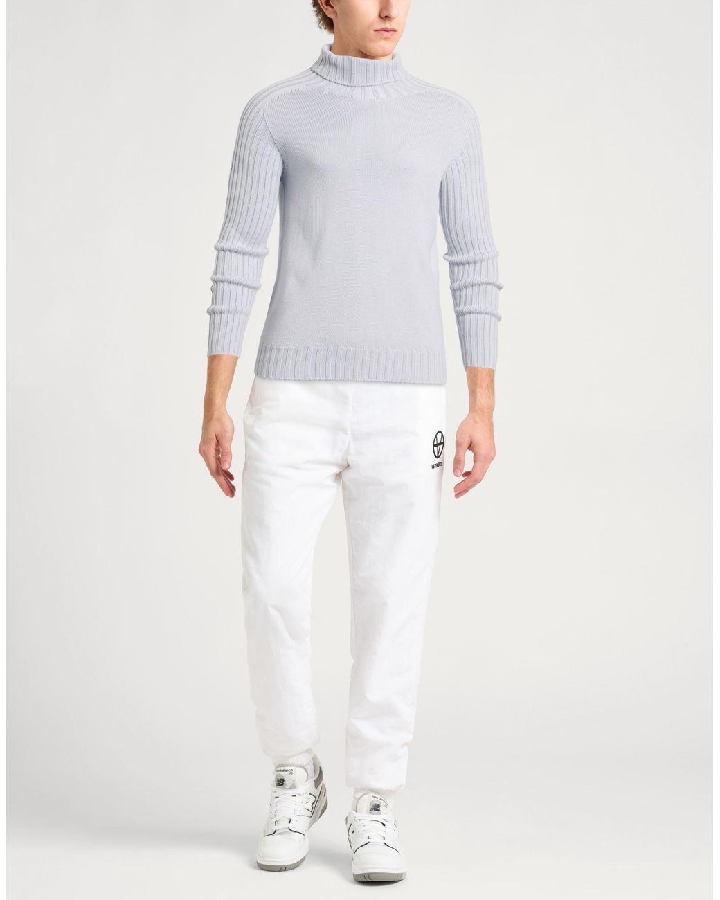 Gran Sasso White Rain Wool Turtleneck Virgin Wool for men