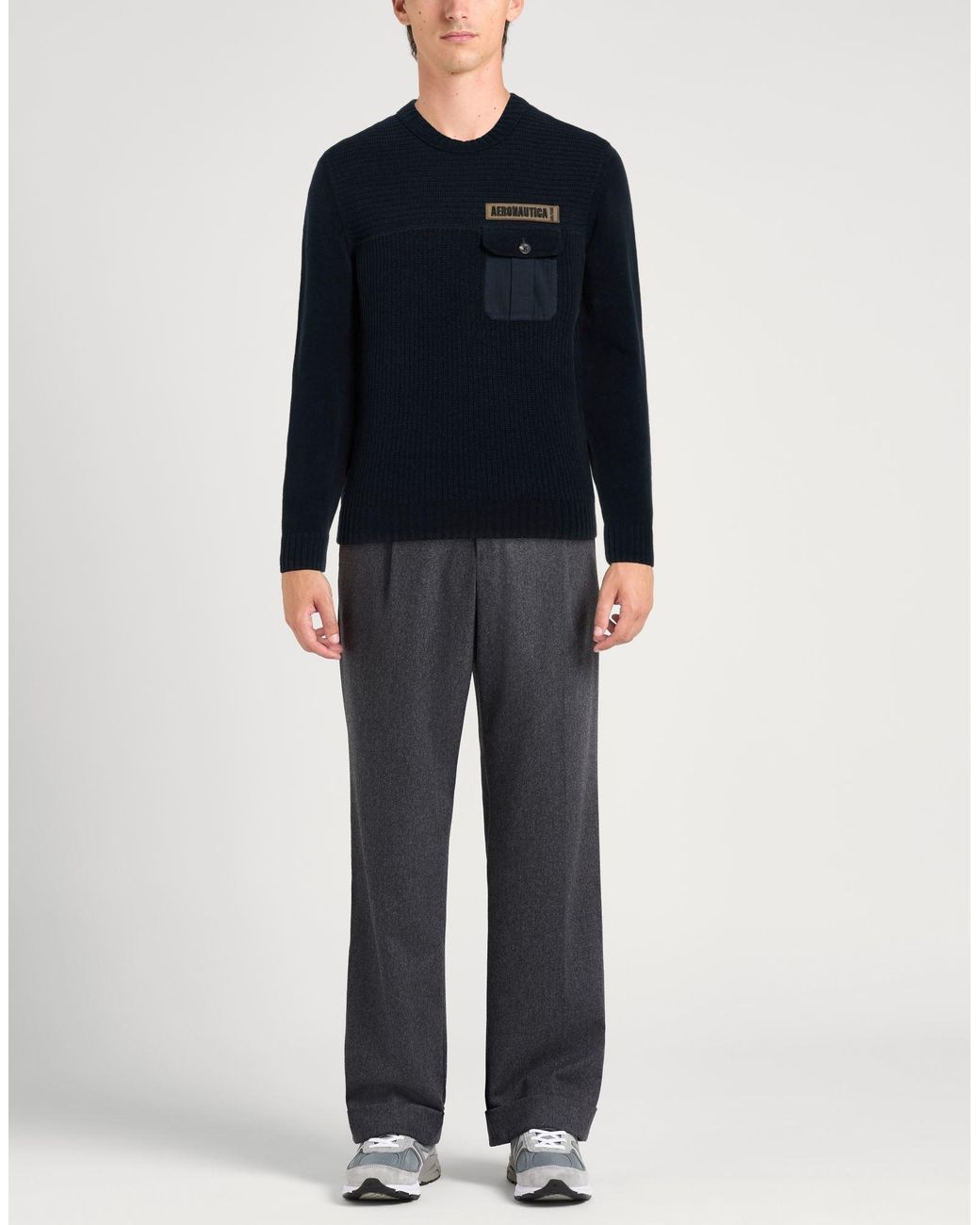 Aeronautica Militare Blue Midnight Sweater Cotton for men