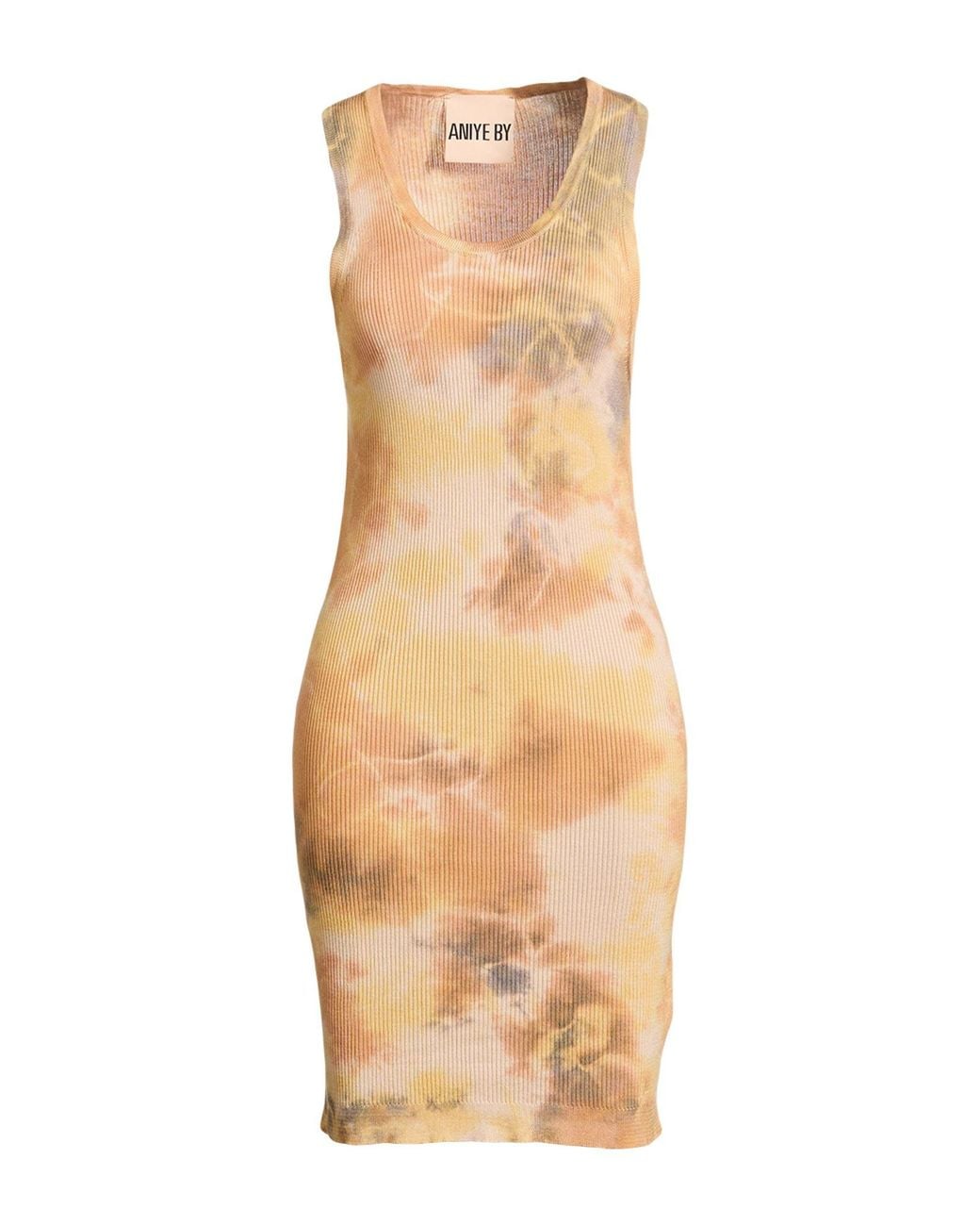 Aniye By Natural Mustard Midi Dress Lyocell
