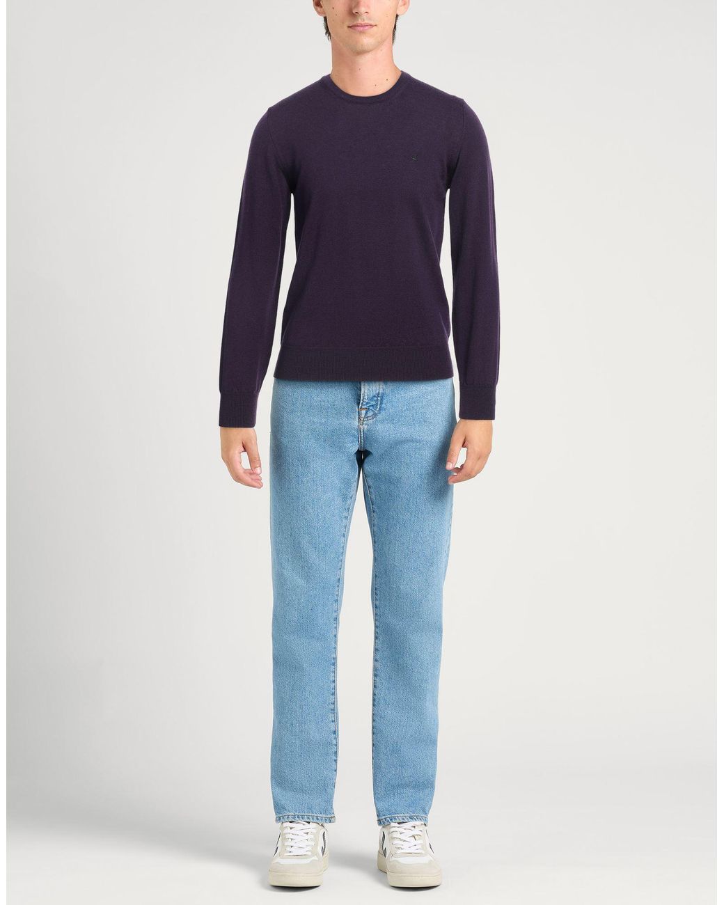 Brooksfield Blue Sweater Virgin Wool for men