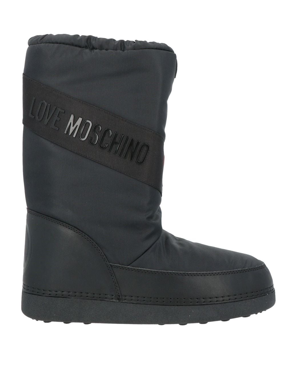 Love Moschino Black Boot Textile Fibers, Synthetic Material