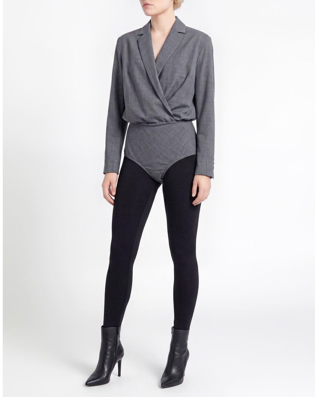 Ottod'Ame Blue Bodysuit Polyester, Virgin Wool, Elastane