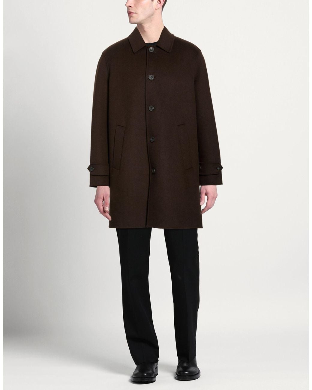 BRERAS Milano Brown Coat Wool, Polyester for men