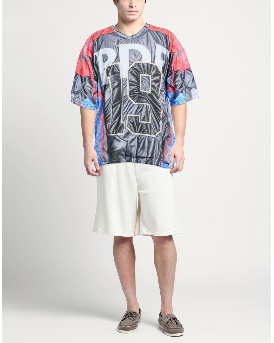 PDF Blue T-Shirt Polyester, Elastane, Polyamide for men