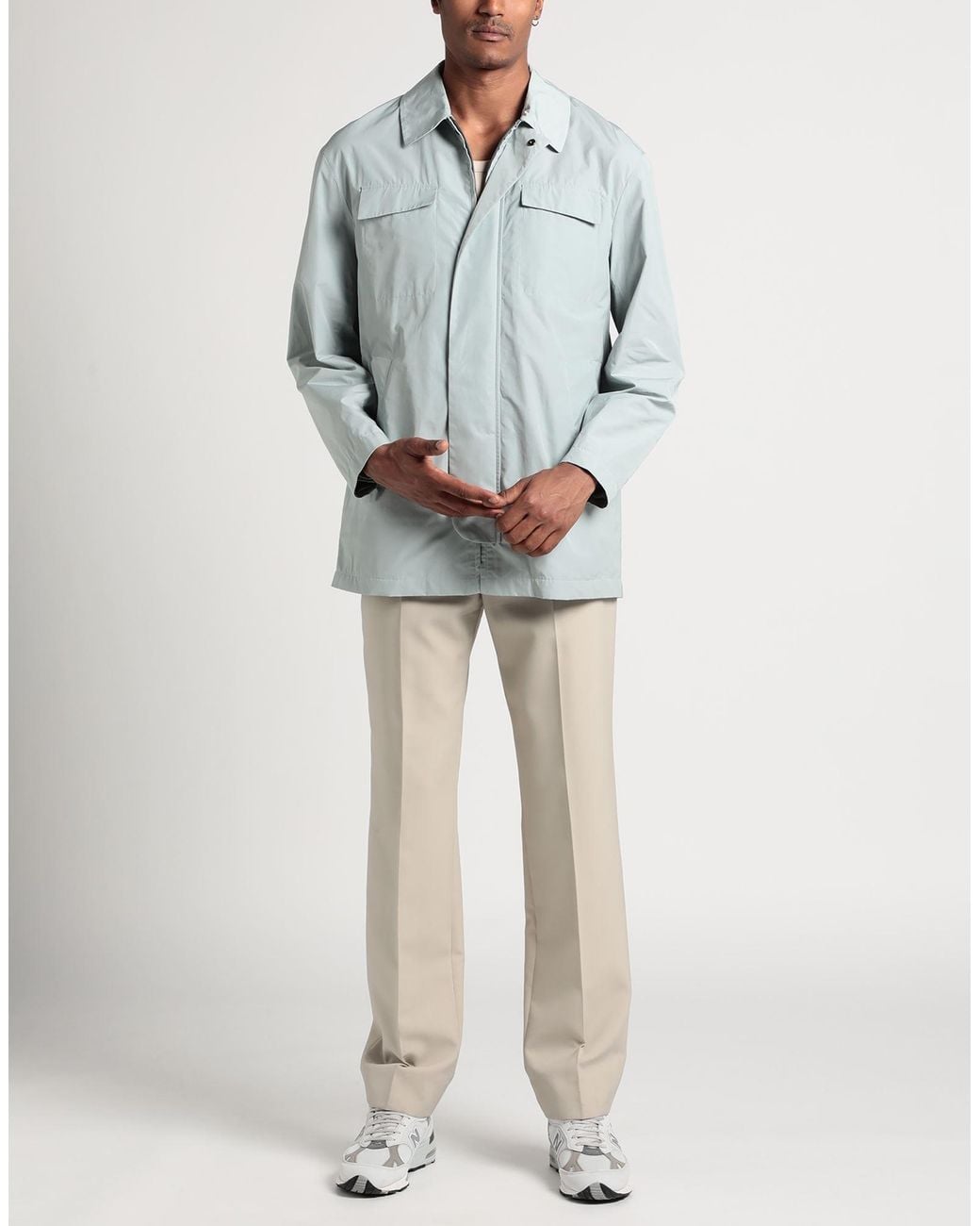 Hevò Blue Jacket Polyester, Cotton for men