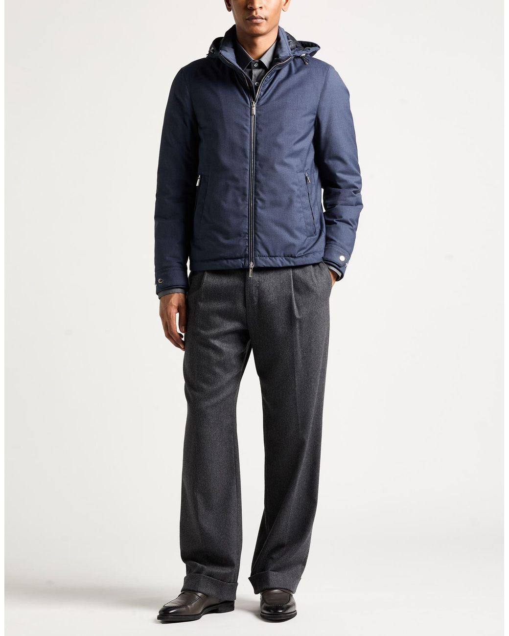 Moorer Blue Puffer Polyester, Viscose for men