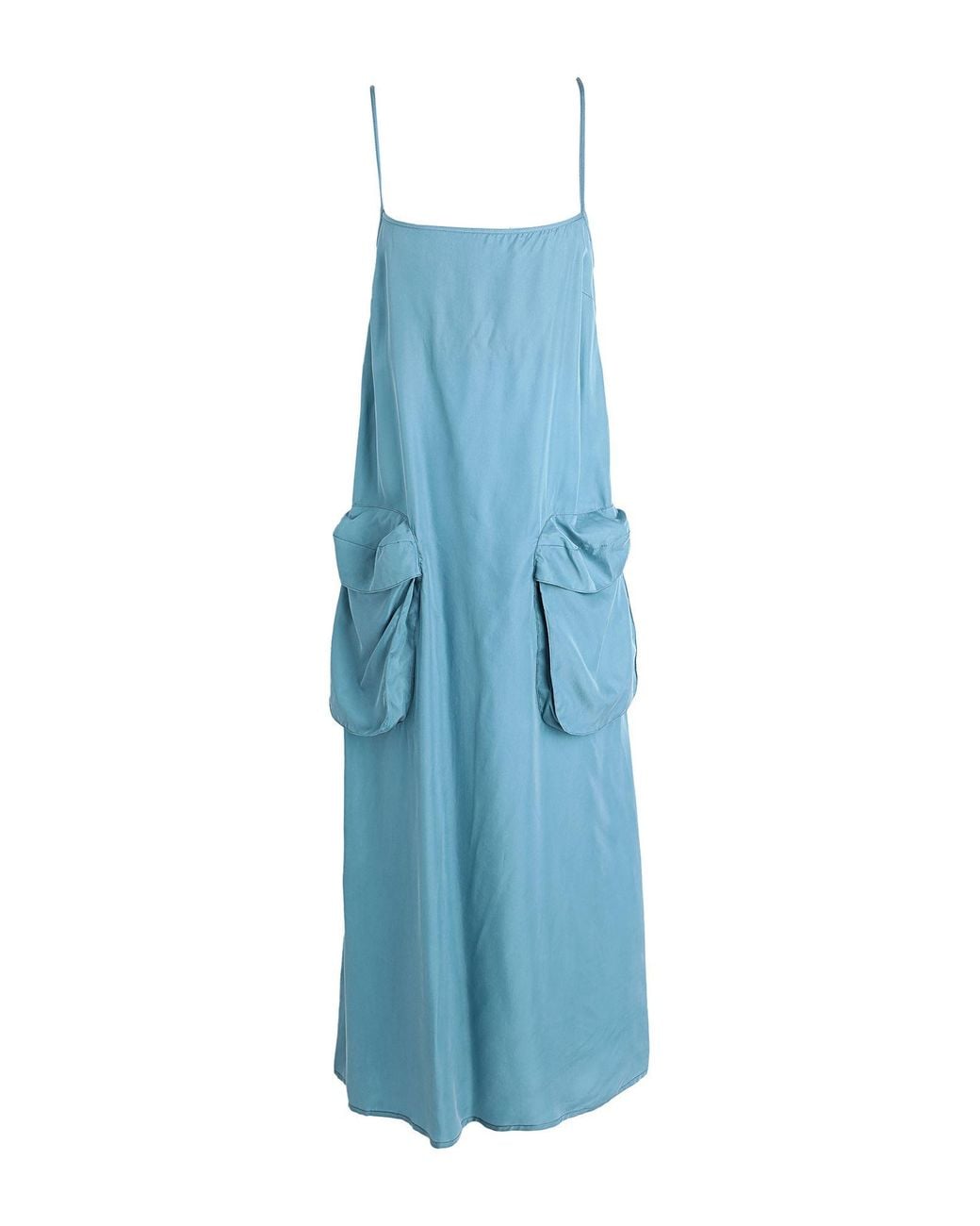 Sunnei Blue Maxi Dress Cupro, Viscose