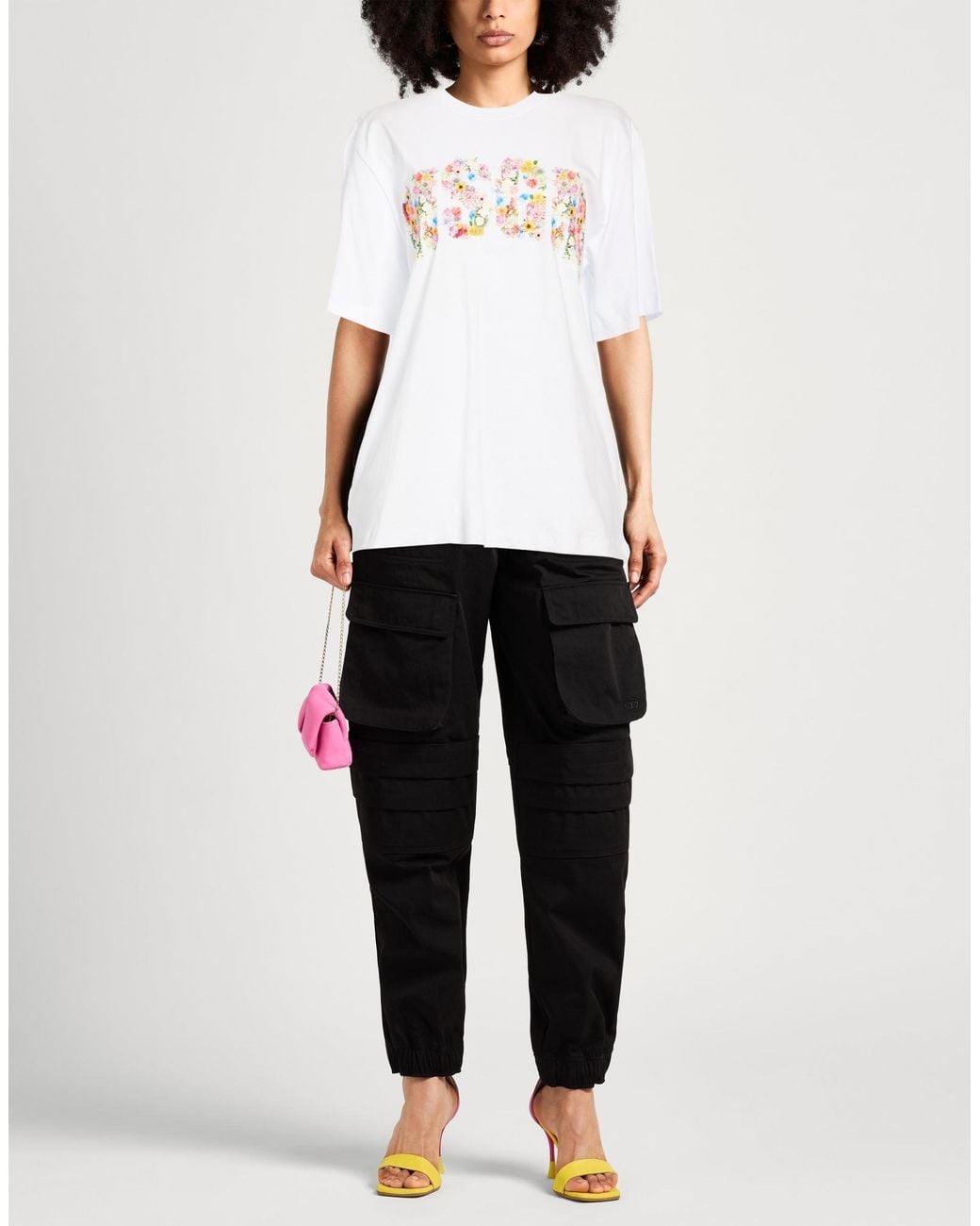 MSGM White T-Shirt Cotton