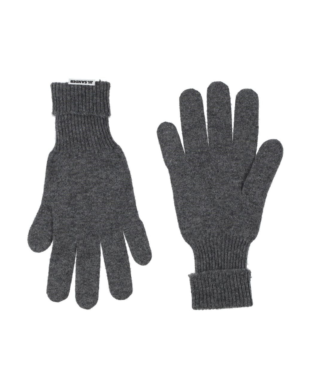 Jil Sander Gray Gloves Cashmere, Elastane