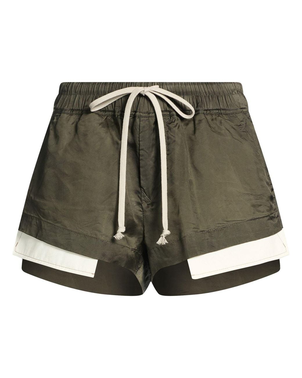 Rick Owens Green Dark Shorts & Bermuda Shorts Cupro