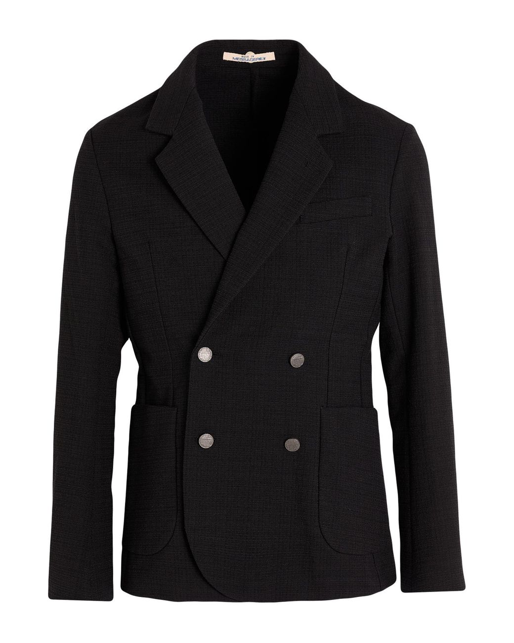 Messagerie Black Patrizio Piscaglia Blazer Cotton, Polyester, Linen for men