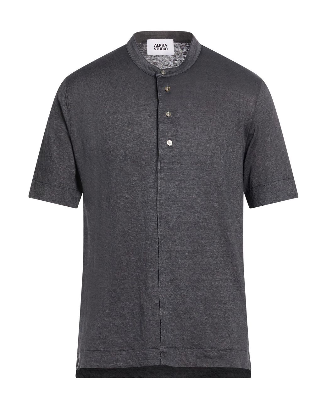 Alpha Studio Gray T-Shirt Linen, Elastane for men