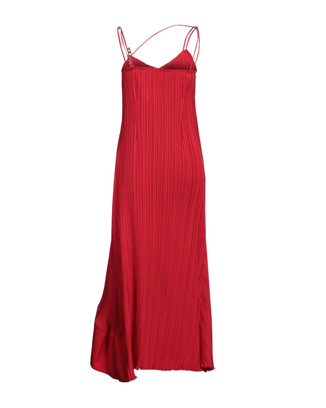 Lanvin Red Midi Dress Polyester, Rayon