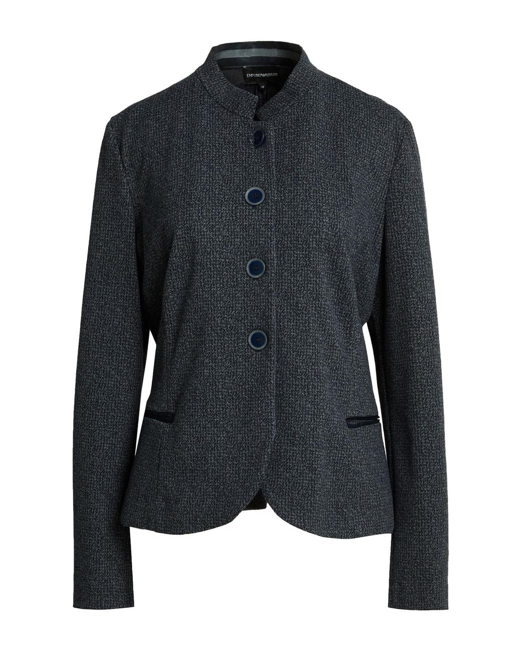 Emporio Armani Black Jacket Polyester, Viscose, Polyamide, Elastane