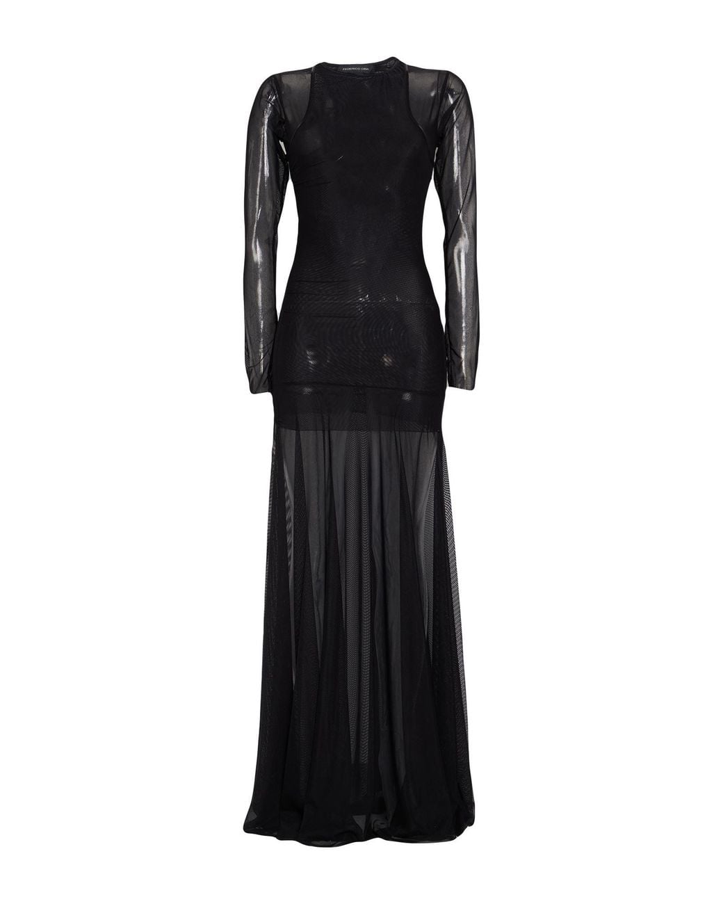 FEDERICO CINA Black Maxi Dress Polyamide