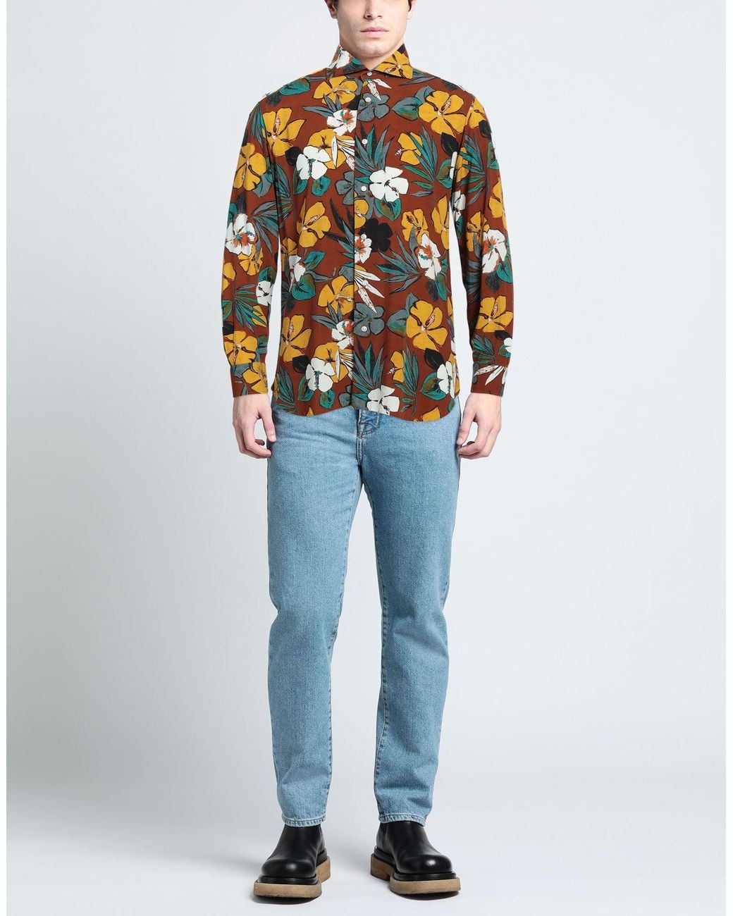 Barba Napoli Brown Shirt for men