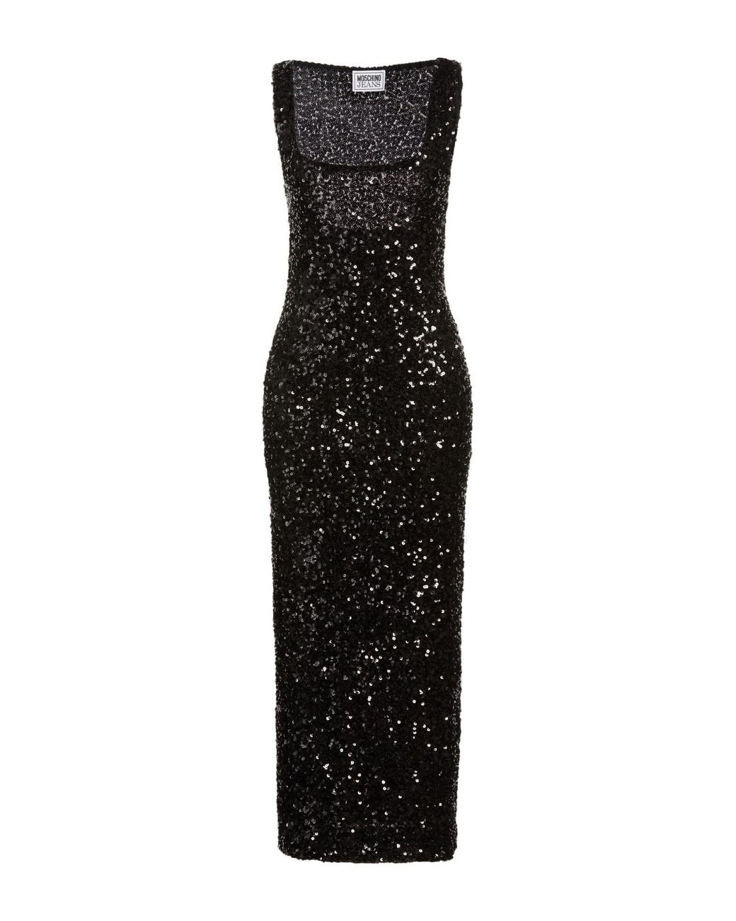 Moschino Black Maxi Dress Polyester, Elastane