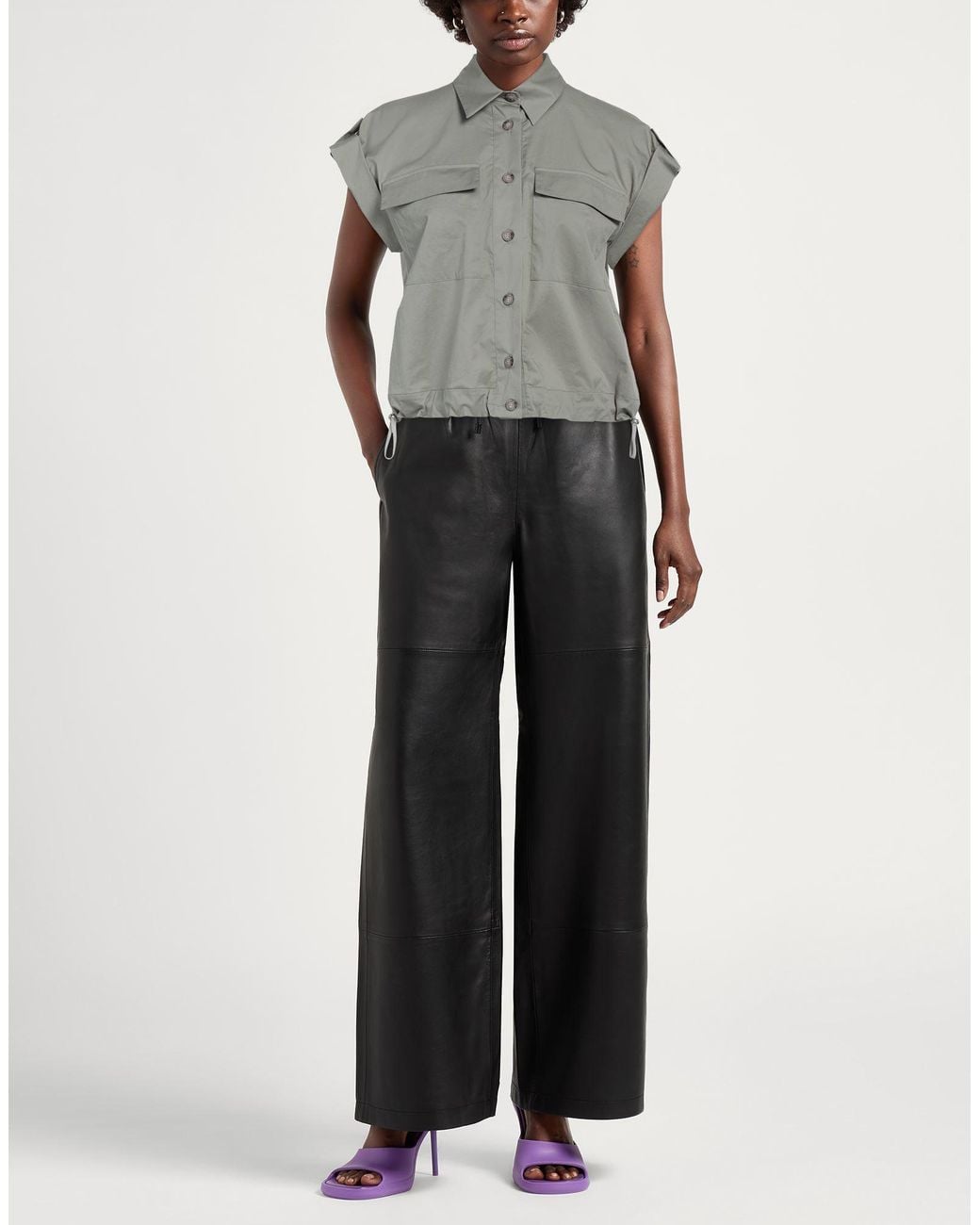 Peserico Gray Shirt Cotton, Elastane
