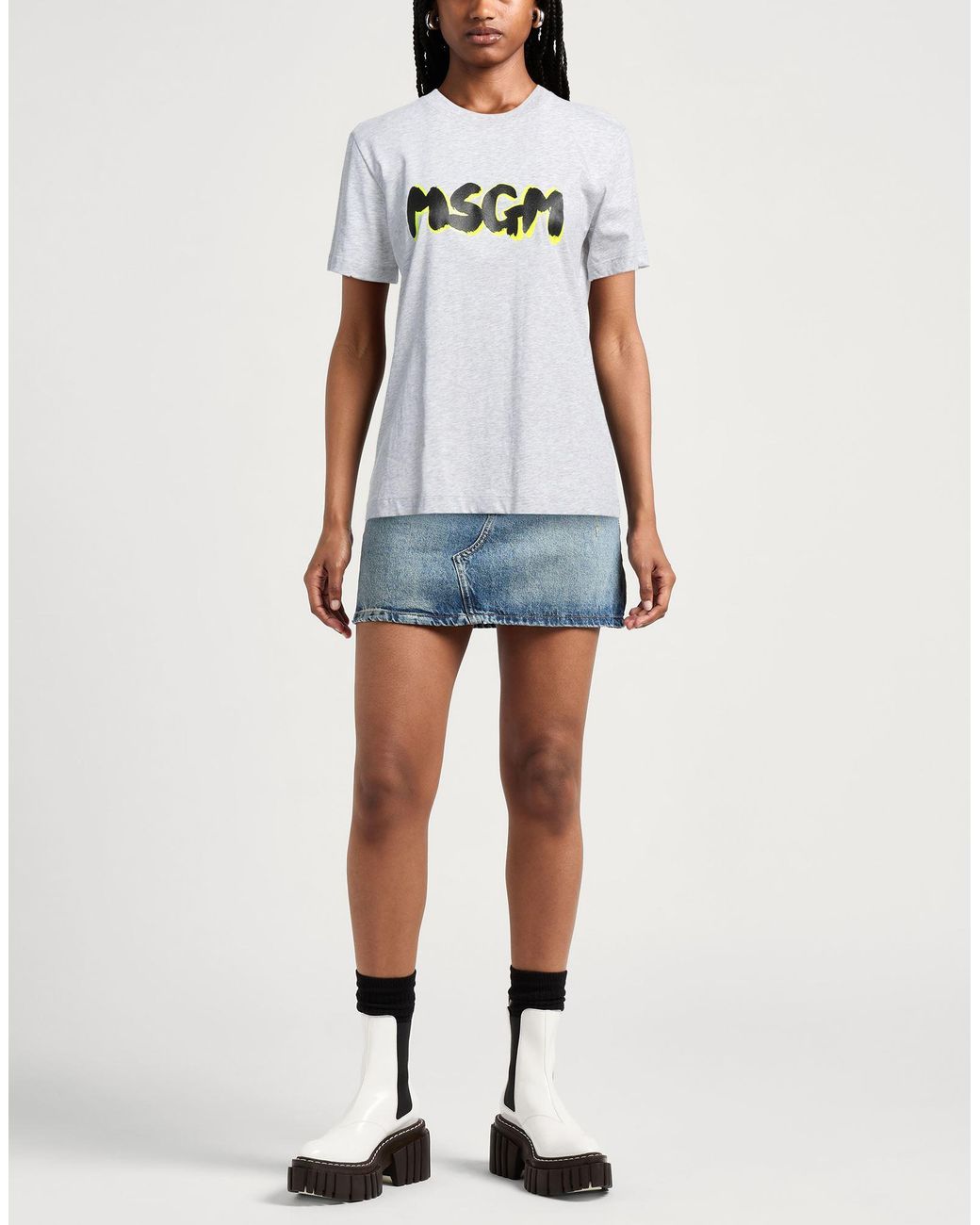 MSGM Gray T-Shirt Cotton
